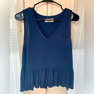 Double Zero Brand | Navy Peplum Tank | Women’s Size Large